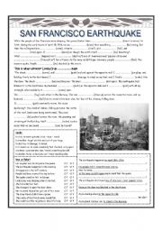 English Worksheet: SAN FRANCISCO EARTHQUAKE