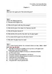 English Worksheet: Exercises to The Canterville Ghost Chapter 4