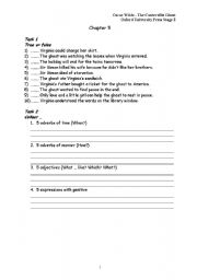 English Worksheet: Exercises toThe  Canterville Ghost Chapter 5