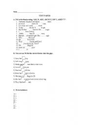 English worksheet: test