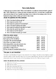 English Worksheet: Daily Routines