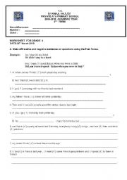 PAST SIMPLE revision worksheet