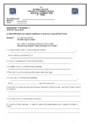 English Worksheet: PAST SIMPLE revision worksheet