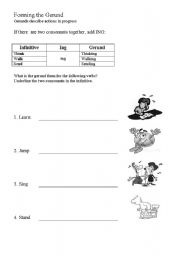 English worksheet: Forming the Gerund  with 2 consonants