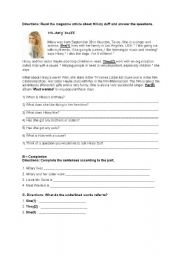 English Worksheet: Reading