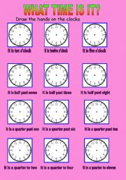 English Worksheet: Telling the time