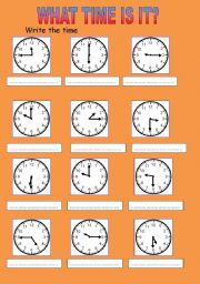 English Worksheet: telling the time