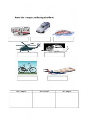 English worksheet: Transport
