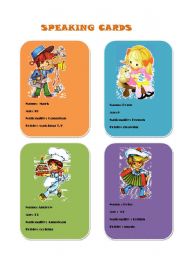 English Worksheet: SPEAKING CARDS