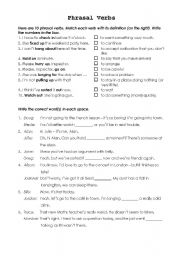 English Worksheet: Phrasal Verbs - Exercises