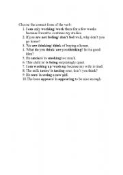 English Worksheet: Present simple vs continuous
