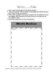 English Worksheet: movie review