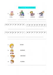 English worksheet: Family Worksheet