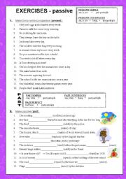 English Worksheet: passive voice - present and past