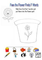 English Worksheet: Fara the Flower Finds F Words