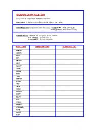 English Worksheet: comparative, superlative