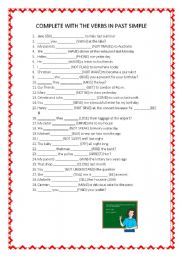 English Worksheet: Complete with the verbs in past simple