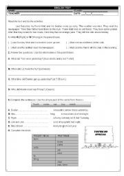 English Worksheet: TEXT WITH WH QUESTIONS AND SIMPLE PAST
