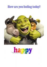 English Worksheet: Feelings + Shrek