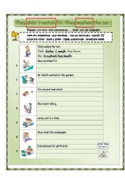 English worksheet: PAST NEGATION - correct the sentences!