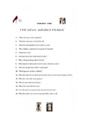 English Worksheet: Devil wears Prada - worksheet