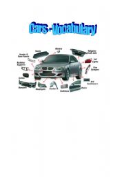 English Worksheet: CARS - Vocabulary