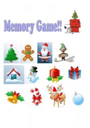 English Worksheet: Christmas + memory game + songs + cards