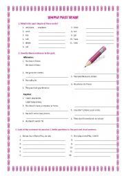 English Worksheet: Simple Past Tense