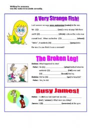 English Worksheet: Past simple vs past continuous
