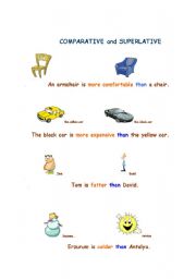 English worksheet: comparative and superlative