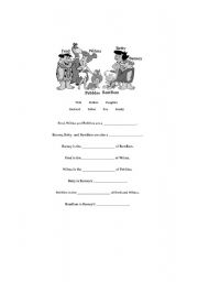 English worksheet: Flintstone Family Vocabulary
