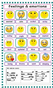 English Worksheet: Feelings and Emotions