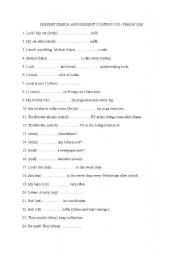 English Worksheet: present simple and continuous