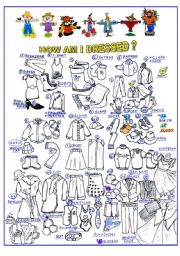 English Worksheet: how am I dressed ?