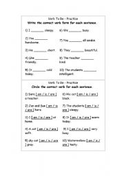 English Worksheet: verb to be