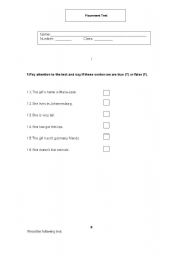 English worksheet: Placement Test