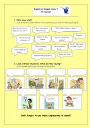 English Worksheet: English in English class? 