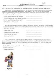 English Worksheet: Movers Exam Practice