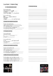 English Worksheet: Lou Reed - Perfect Day