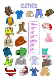 English Worksheet: Clothes