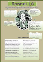 English Worksheet: sonnet 18 by Shakespeare