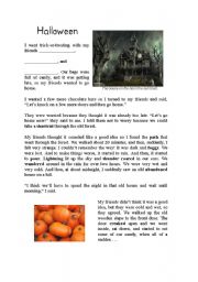 English Worksheet: Halloween Reading S