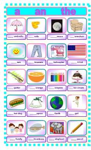 English Worksheet: a-an-the