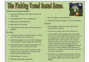 English Worksheet: The fishing vowel sound game