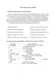 English Worksheet: PRESENT CONTINUOS /  SIMPLE PRESENT