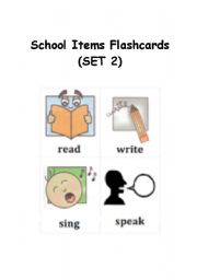 English Worksheet: School Items / Supplies Flashcards SET 2