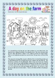 English Worksheet: A day on the farm