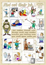 English Worksheet: FIND OUT THEIR JOB...