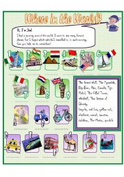 English Worksheet: Where in the world?