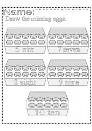 English Worksheet: practice counting 1-10